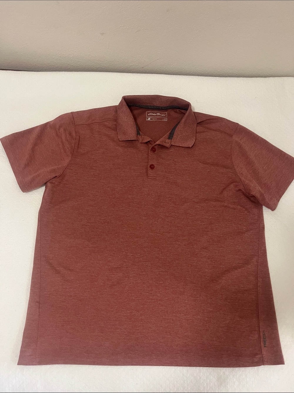 Eddie Bauer Men's Heathered Rust Polo